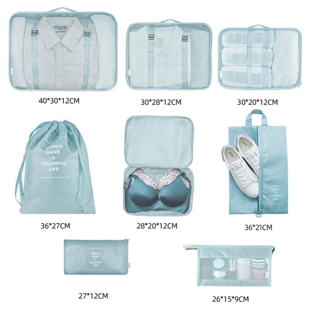 "TravelOrganize™ 8-Piece Packing Cube Set – Pack Smart, Travel Smooth"