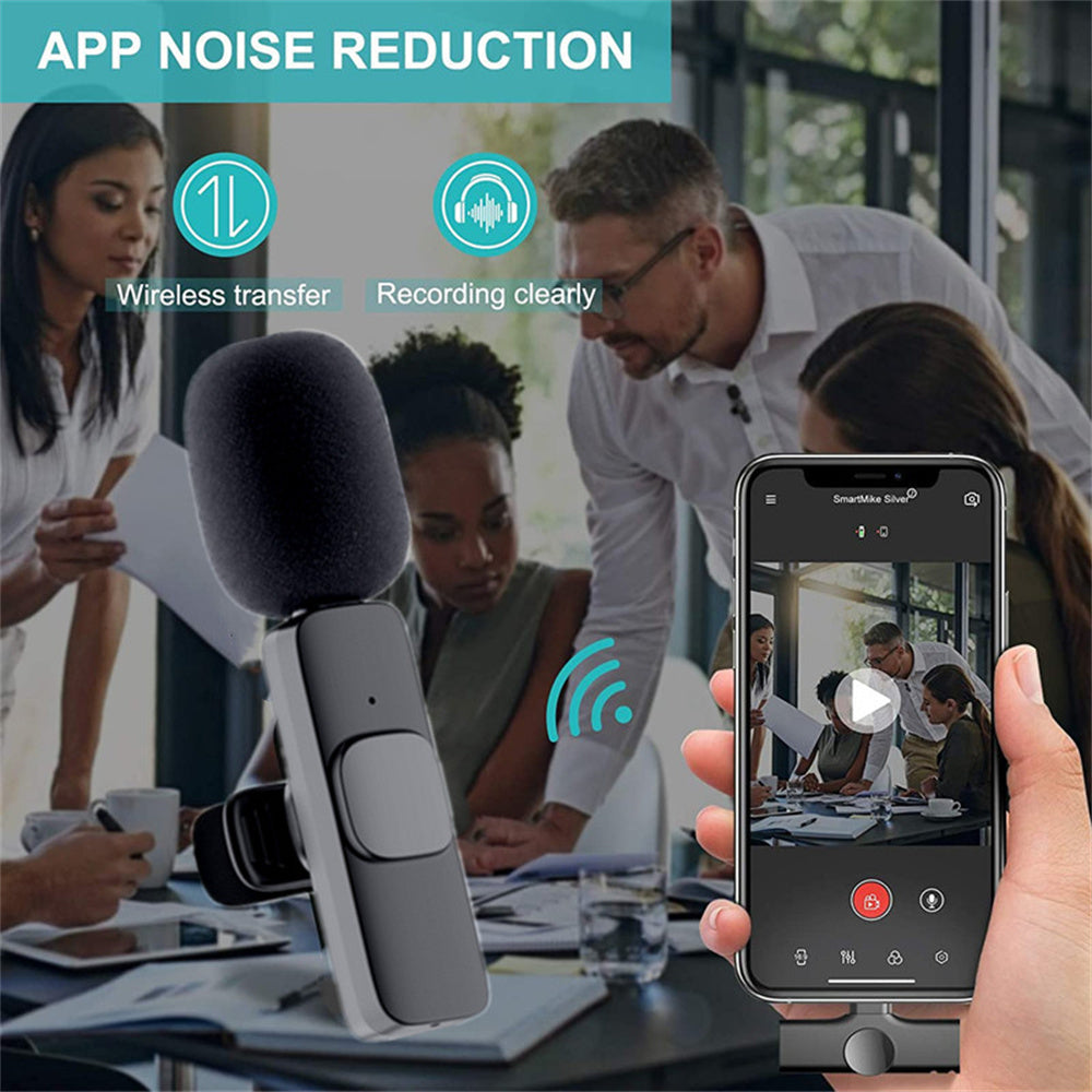 Wireless Lavalier Microphone for iPhone & Android - Portable Clip-On Mic with Long Battery Life - Elurra Essence