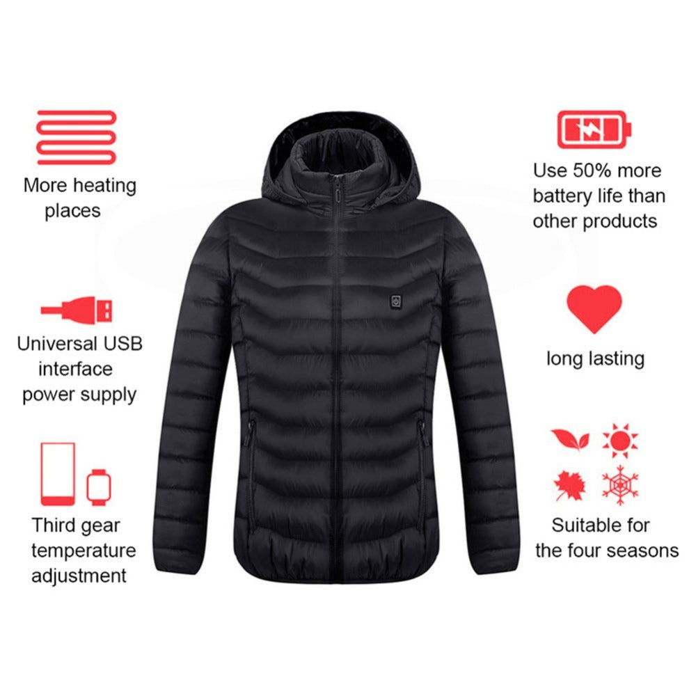 USB Heated Jacket – Smart Thermal Winter Coat for Men - Elurra Essence