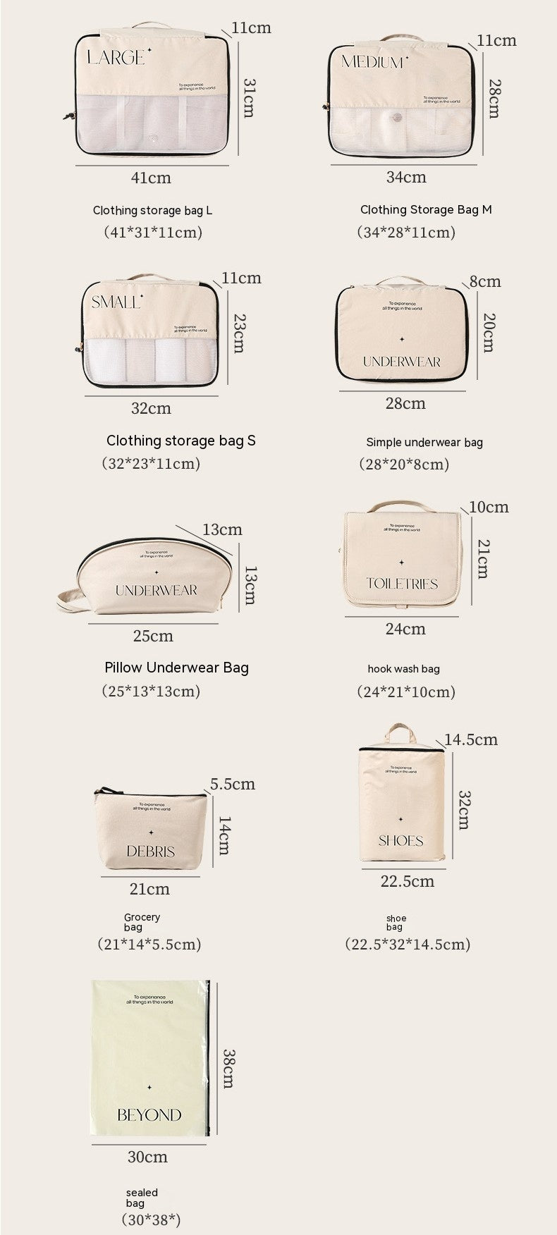 Travel Storage Bag Set Packing - Elurra Essence