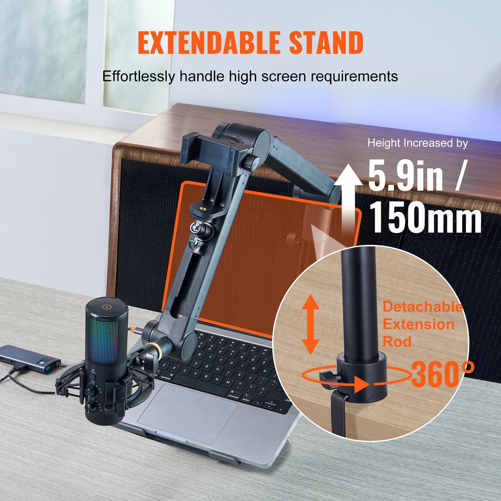 Elurra Essence Microphone Boom Arm with Phone Holder - Elurra Essence